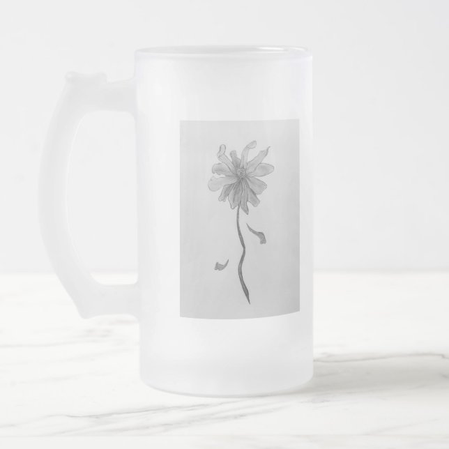 Taza De Cristal Esmerilado Daisy simple (Izquierda)