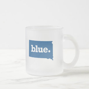 Taza De Cristal Esmerilado Dakota del Sur estado azul