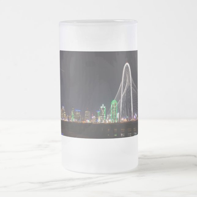 Taza De Cristal Esmerilado Dallas Skyline Hunt Frosted Mug (Centro)