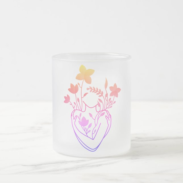 Taza De Cristal Esmerilado Dama de flores - Edición de Venus (Centro)