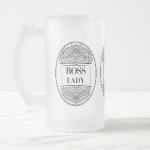 Taza De Cristal Esmerilado Dama de Jefe - Empoderamiento elegante