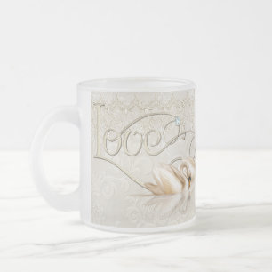 Taza De Cristal Esmerilado Damask Elegance - Acabo de casar
