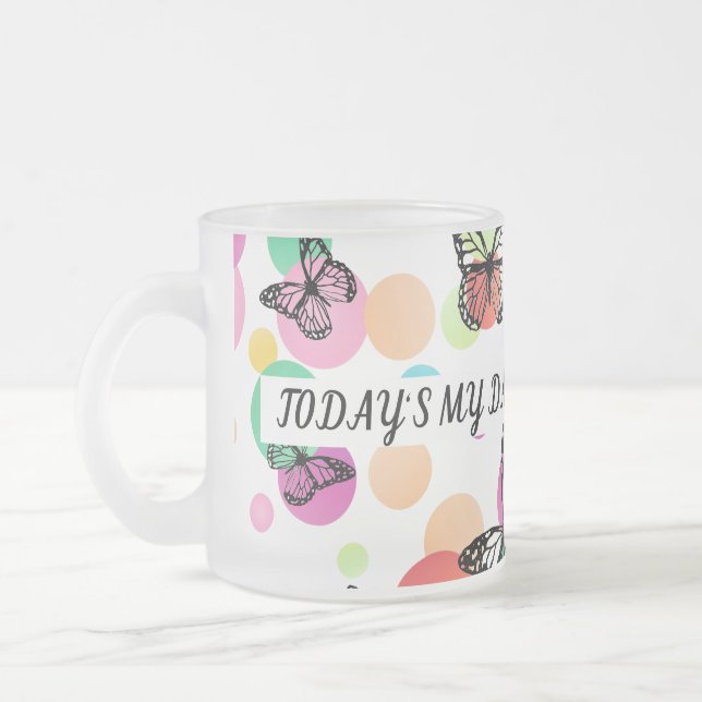 Taza De Cristal Esmerilado Dance butterflies Garden (Izquierda)