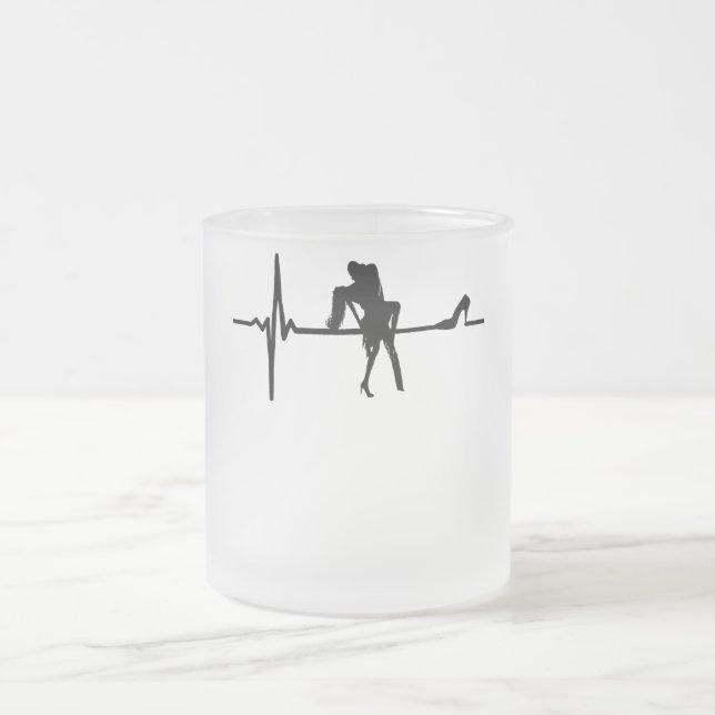 Taza De Cristal Esmerilado Dance Heart Beat con Stiletto She (Centro)
