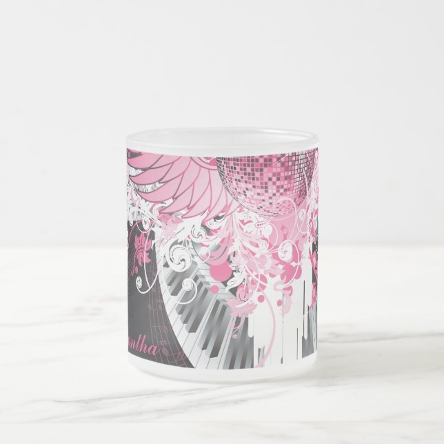 Taza De Cristal Esmerilado Dance Music Disco Frosted Glass Coffee Cup (Centro)