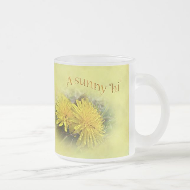 Taza De Cristal Esmerilado Dandelions - Un hola soleado (Derecha)