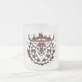 Taza De Cristal Esmerilado Dartscheibe Feuer Stier Bulle Spezialdesign
