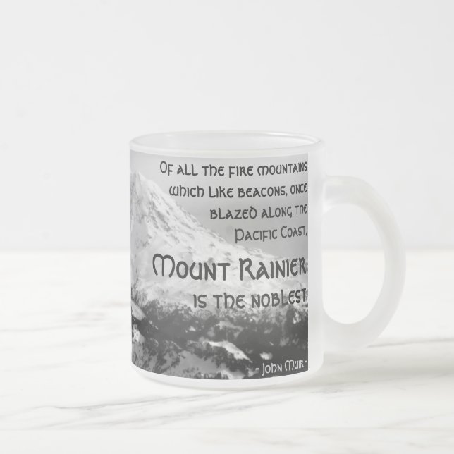 Taza De Cristal Esmerilado De todas las montañas del fuego… El Monte Rainier (Derecha)