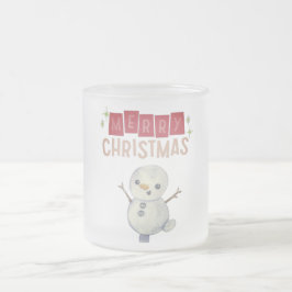 Taza De Cristal Esmerilado Deck the Halls: Feliz Navidad Alegre"