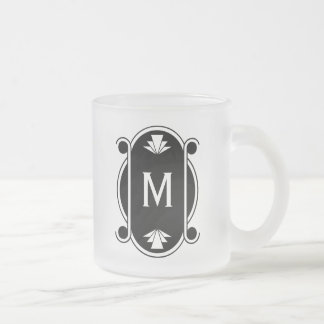 Taza De Cristal Esmerilado Deco parisiense con monograma