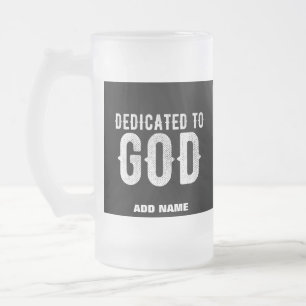 TAZA DE CRISTAL ESMERILADO DEDICADO AL TEXTO BLANCO DEL PERSONALIZABLE GUAY D