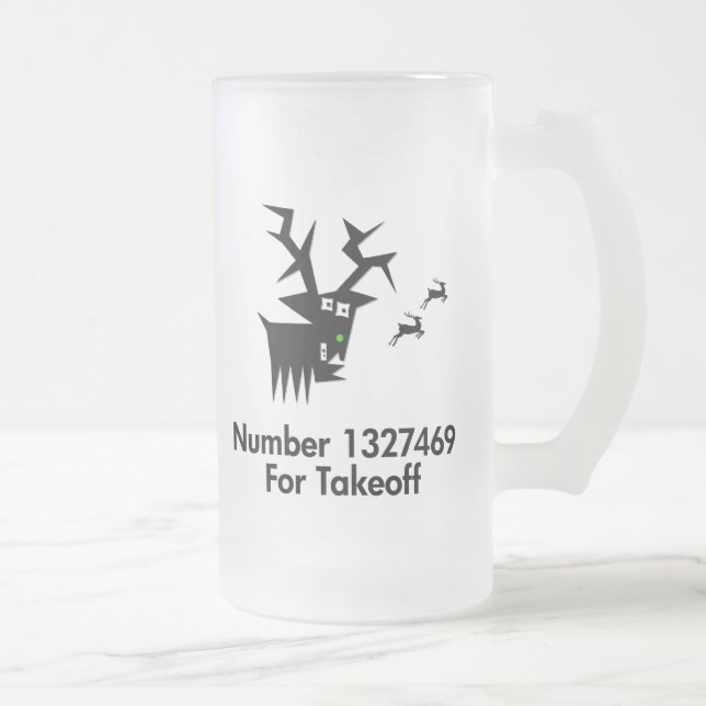 Taza De Cristal Esmerilado Deer No X Para El Despegue (Derecha)