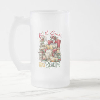 Taza De Cristal Esmerilado Deja que nieve, estaré leyendo
