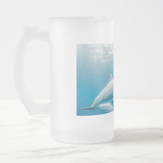 Taza De Cristal Esmerilado delfín hermoso