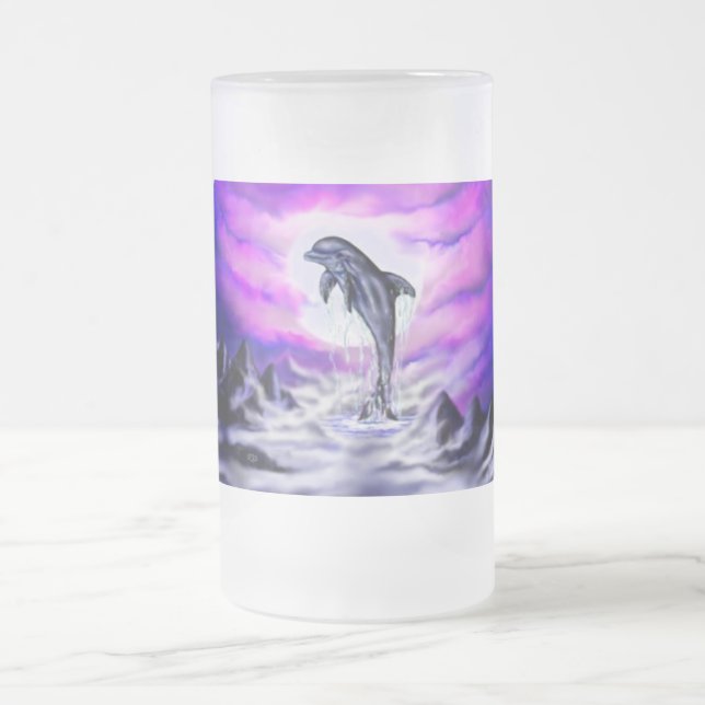 Taza De Cristal Esmerilado Delfín lúfono (Centro)