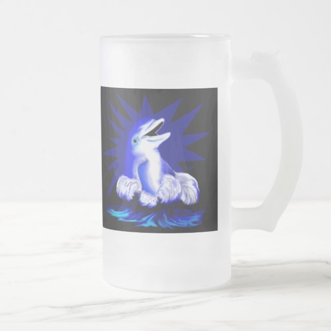 Taza De Cristal Esmerilado Delfín sonriente (Derecha)