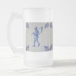 Taza De Cristal Esmerilado Delft Blue Tile - Plantilla