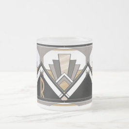 Taza De Cristal Esmerilado Delicia Art Déco Patrón Personalizado Inicial