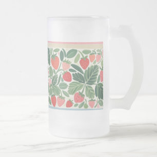 Taza De Cristal Esmerilado Deliciosa Fresas de color de agua