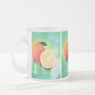 Taza De Cristal Esmerilado Delicioso Naranja Frosted Mug