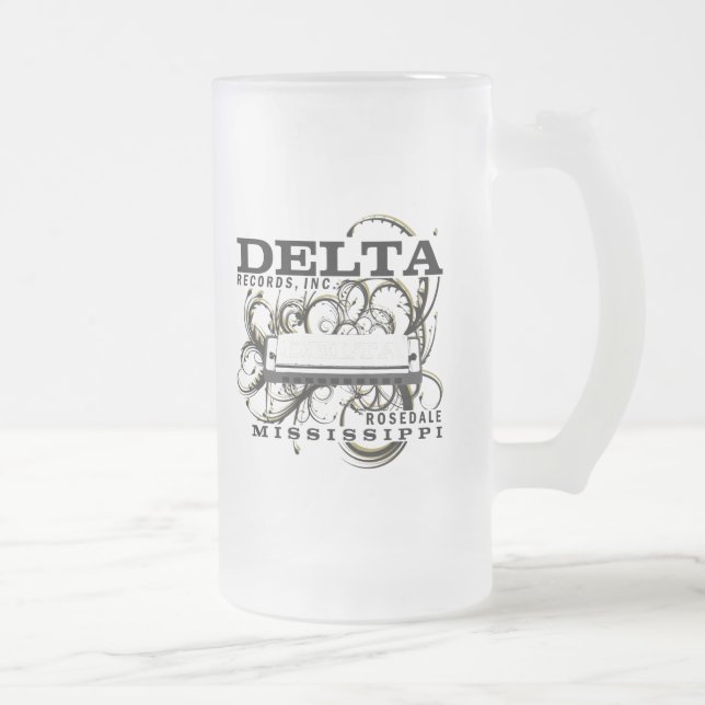 Taza De Cristal Esmerilado Delta Records Inc (Derecha)