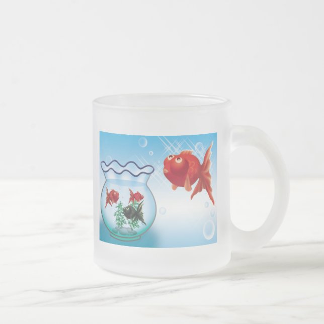 Taza De Cristal Esmerilado Demekin - goldfish del telescopio (Derecha)