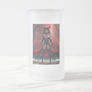Taza De Cristal Esmerilado Demonio con Contacto en Encrucijada, Anime Demonio