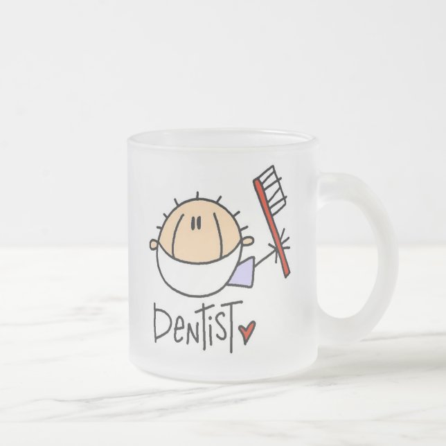 Taza De Cristal Esmerilado Dentista (Derecha)