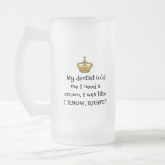 TAZA DE CRISTAL ESMERILADO DENTISTA CROWN