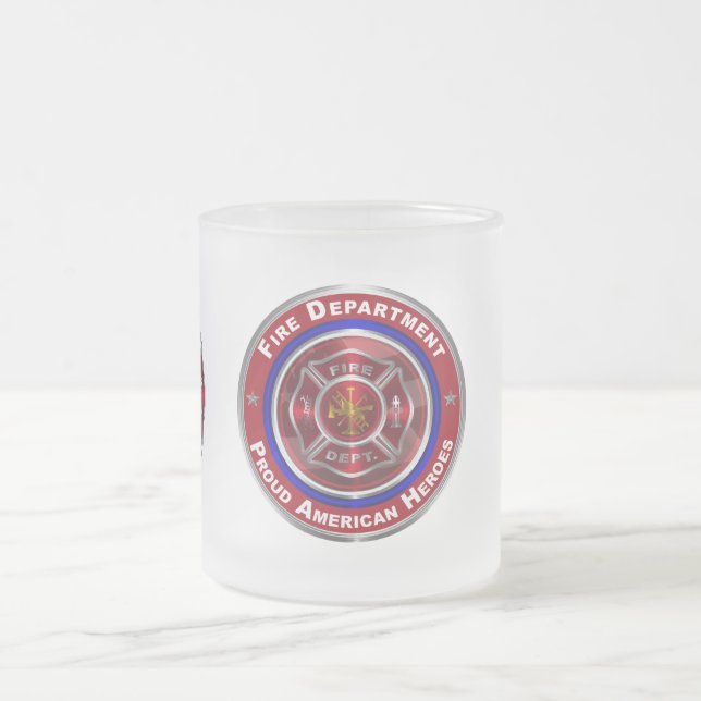 Taza De Cristal Esmerilado Departamento de Bomberos Conmemorativo Diseñado Es (Centro)