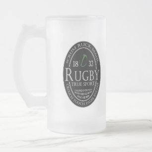Taza De Cristal Esmerilado Deporte verdadero del rugbi (jbRUGBY)