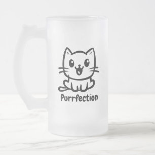 Taza De Cristal Esmerilado Depuración, Gato De Anime Muy Cuto