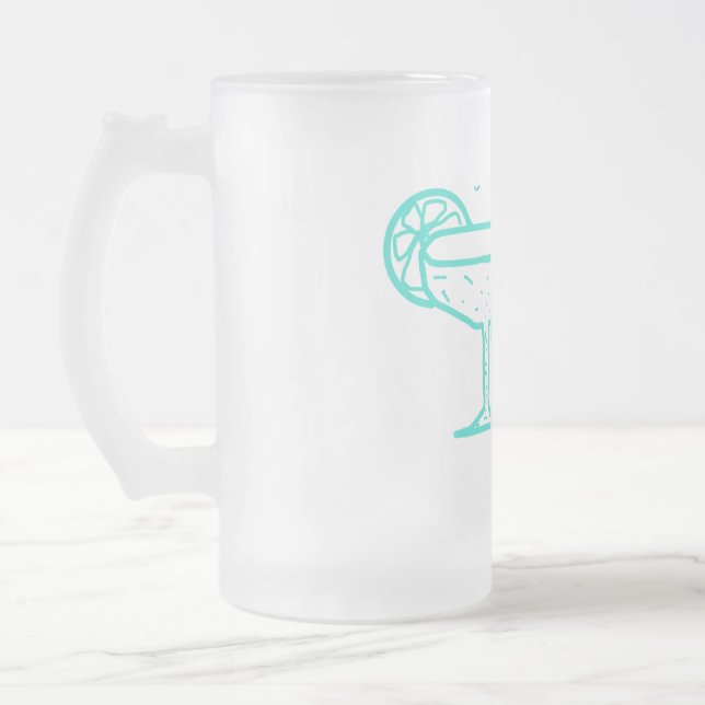 Taza De Cristal Esmerilado Despedida de soltera Turquoise Margs & Matrimony  (Izquierda)