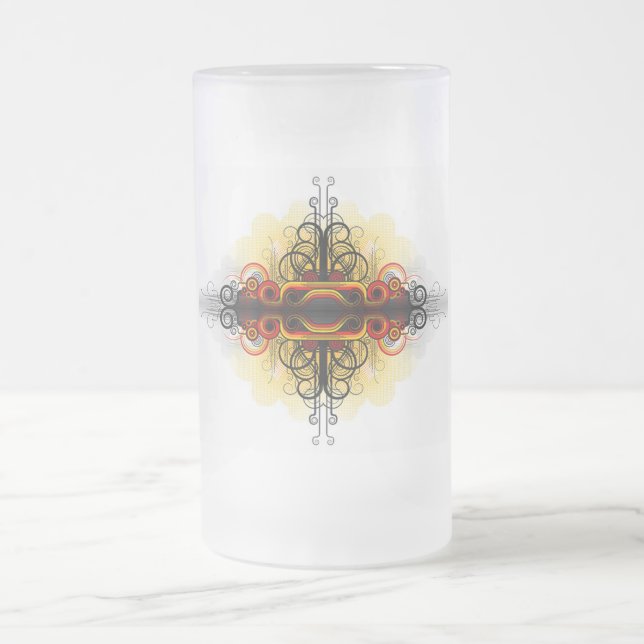 Taza De Cristal Esmerilado Desplazamiento de estilos clásicos (Centro)