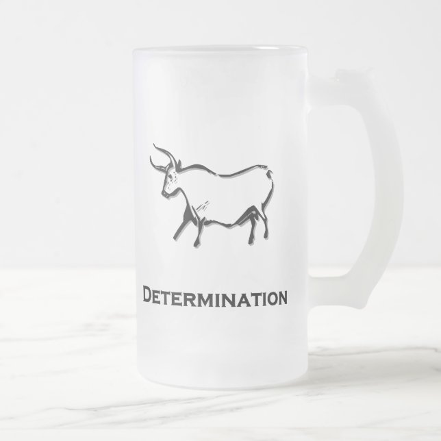 Taza De Cristal Esmerilado Determinación del toro negro (Derecha)
