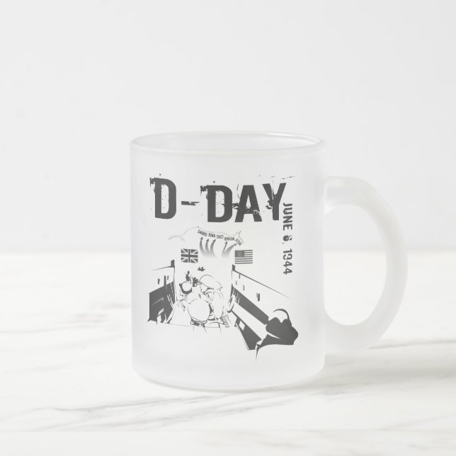Taza De Cristal Esmerilado DÍA D 6 de junio de 1944 (Derecha)