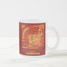 Taza De Cristal Esmerilado Día de Acción de Gracias Geométrico Abstracto Nara