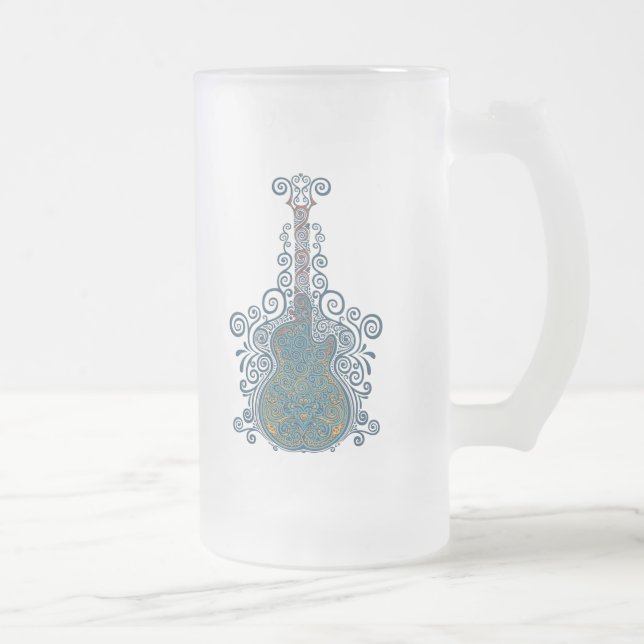 Taza De Cristal Esmerilado Día de la guitarra muerta (Derecha)