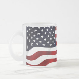 Taza De Cristal Esmerilado Día de la Independencia Patriótica de la Bandera d