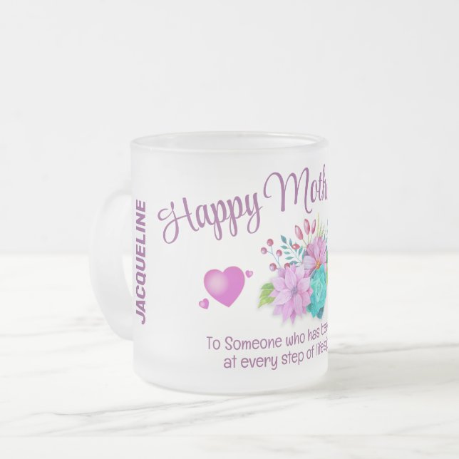 Taza De Cristal Esmerilado Día de la MADRE monograma (Anverso izquierdo)