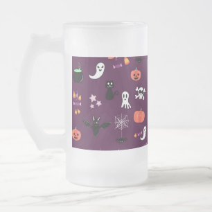 Taza De Cristal Esmerilado Día de las Brujas