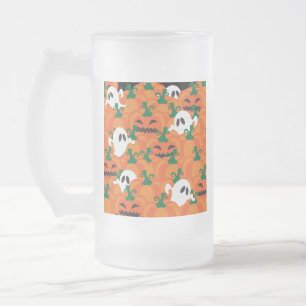 Taza De Cristal Esmerilado Día de las Brujas Fantasmas Parche de Calabaza Emb