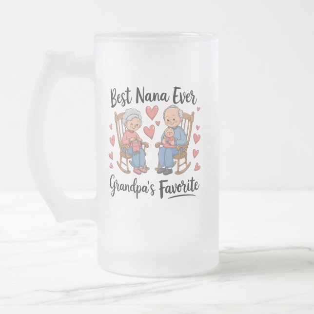 Taza De Cristal Esmerilado Día de los Abuelos (Izquierda)