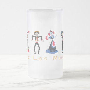 Taza De Cristal Esmerilado Dia De Los Muertos Silly Skeletons Frost Beer Mu