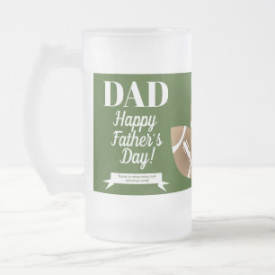 Taza De Cristal Esmerilado Día de los Padres de Fotografía Verde Deportes de 