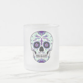 Taza De Cristal Esmerilado Día de Muertos Día de la Calavera del Azúcar