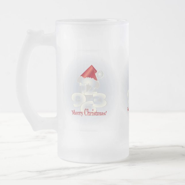 Taza De Cristal Esmerilado Día de Navidad (Izquierda)