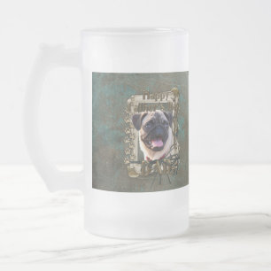 Taza De Cristal Esmerilado Día de padres - patas de piedra - barro amasado