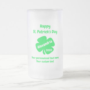 Taza De Cristal Esmerilado Día de San Patricio