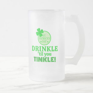 Taza De Cristal Esmerilado Día de San Patricio ¡DIVERSIÓN! Mejor grupo o indi